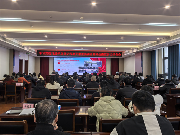 12月10日上午，學(xué)習(xí)貫徹習(xí)近平總書(shū)記考察安徽重要講話精神縣委宣講團(tuán)報(bào)告會(huì)在集團(tuán)召開(kāi)，集團(tuán)領(lǐng)導(dǎo)班子成員、各子公司班子成員及集團(tuán)本部全體職工參加。.jpg